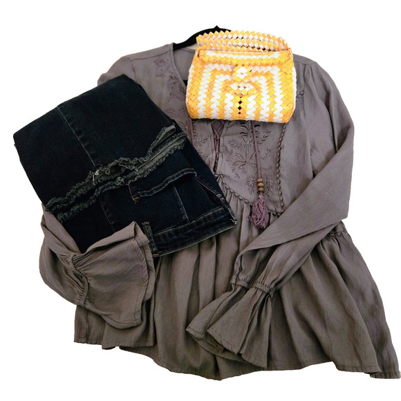 Prison Art wrapper handmade purse yellow white - Picture 8 of 9